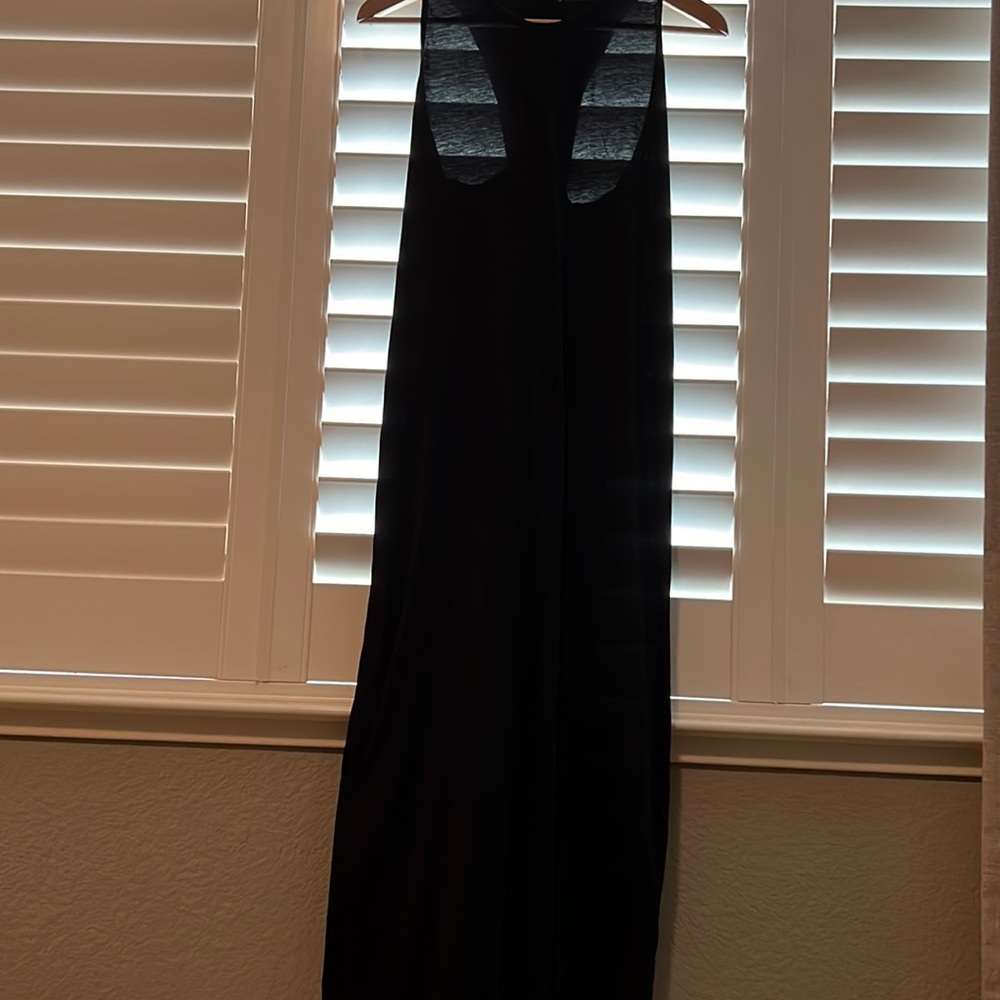 Vince black long sleeveless dress